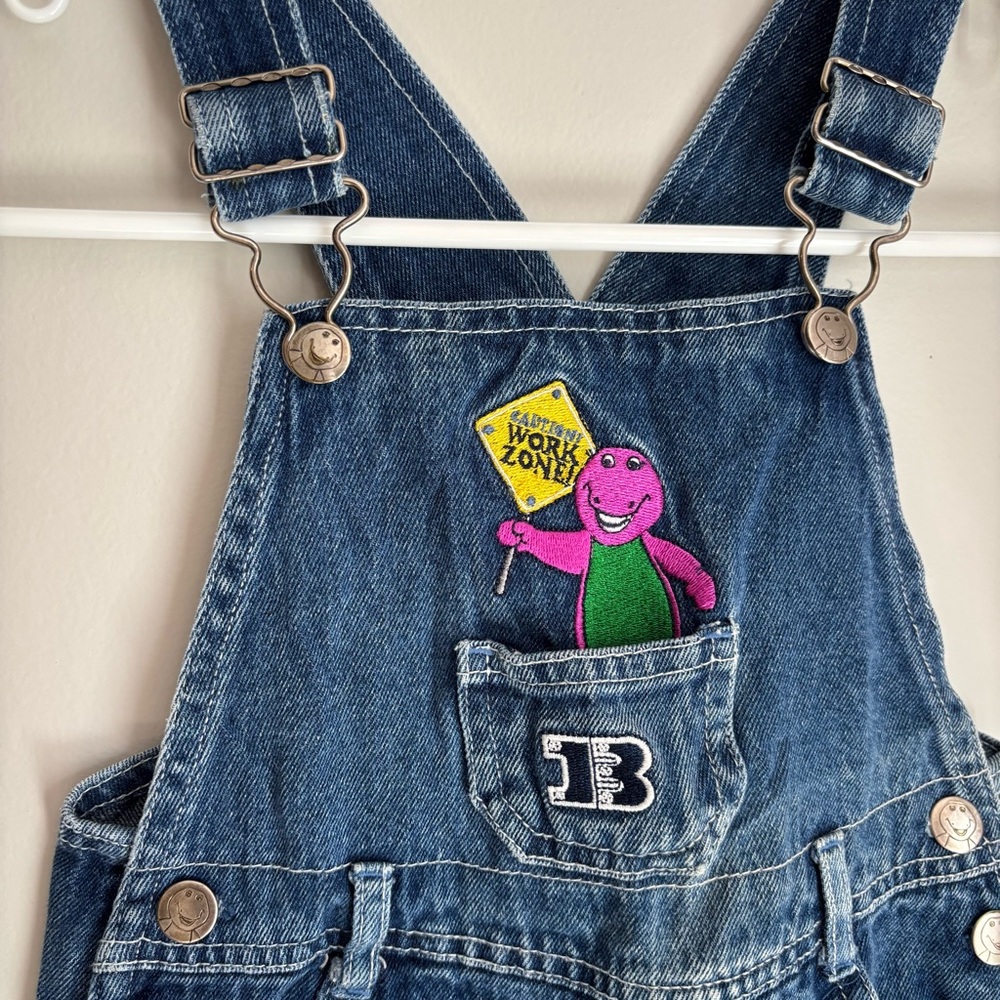 Vintage Y2K Barney denim overalls size 3T